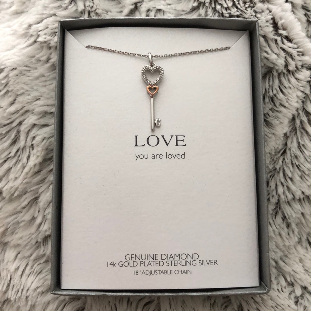 14 K Gold plated sterling silver Love necklace